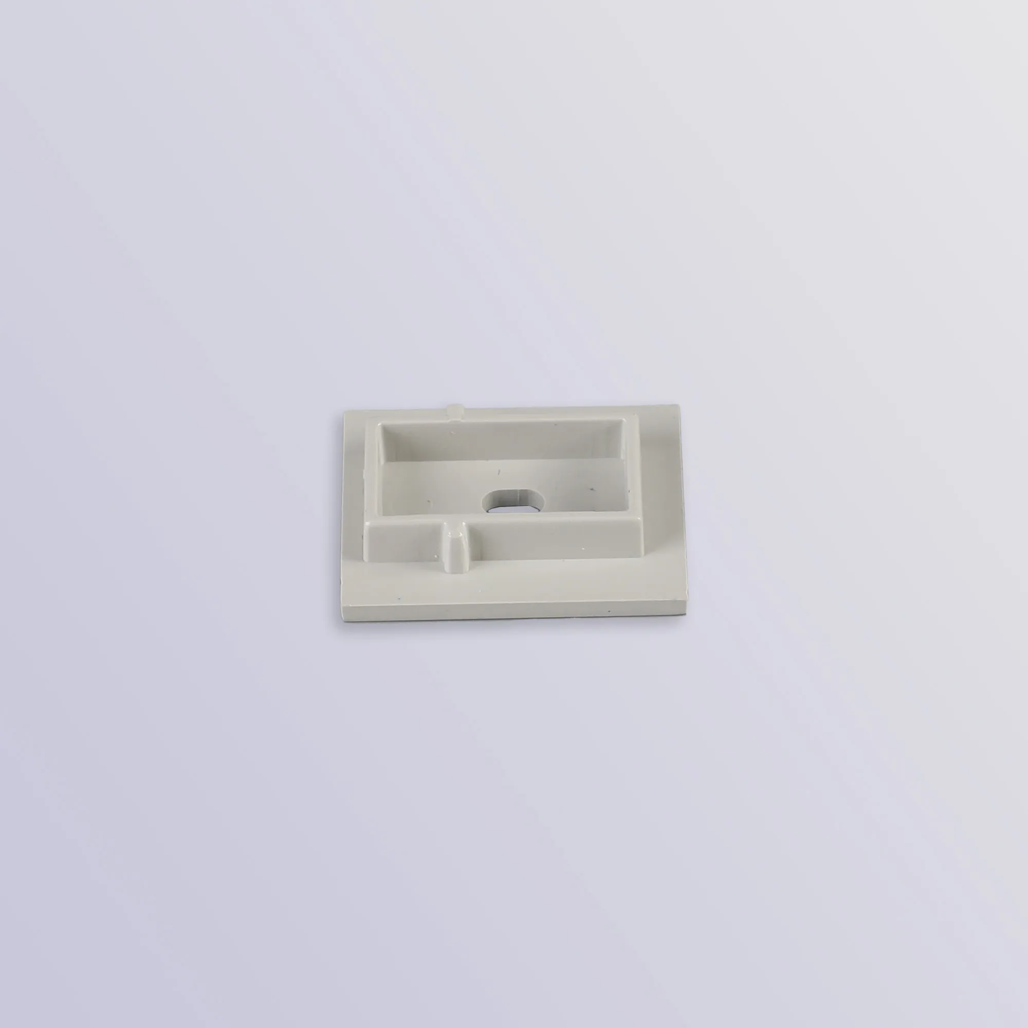 Tiras 21.3mm x 26mm Grey Floor Profile End Cap With Hole (1pc) for M8064 M8065  Mantra Fusion Tiras LED Profile